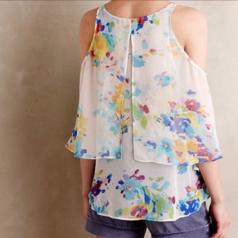 Maeve watercolor silk top - Picture 2 of 8